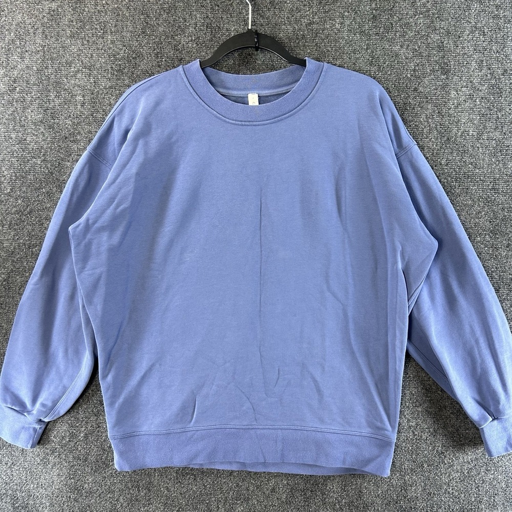 Lululemon Perfectly Oversized Crewneck Sweatshirt Blue Pullover Water Drop Sz 4